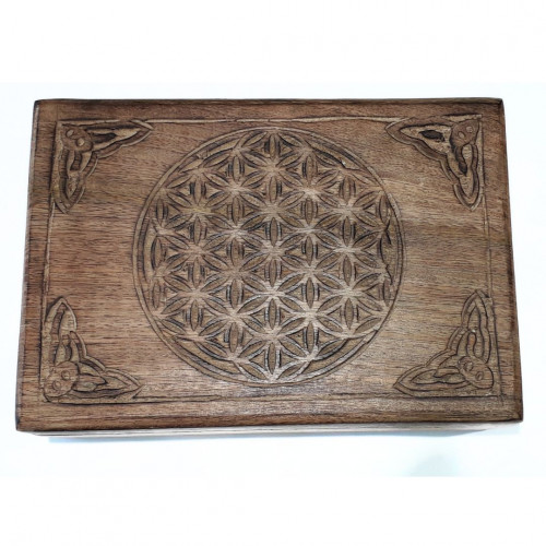 Boite En Bois Fleur De Vie