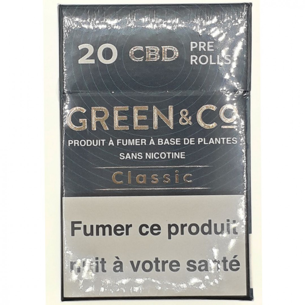 Cigarettes CBD pré-roulées Green & Co Classic