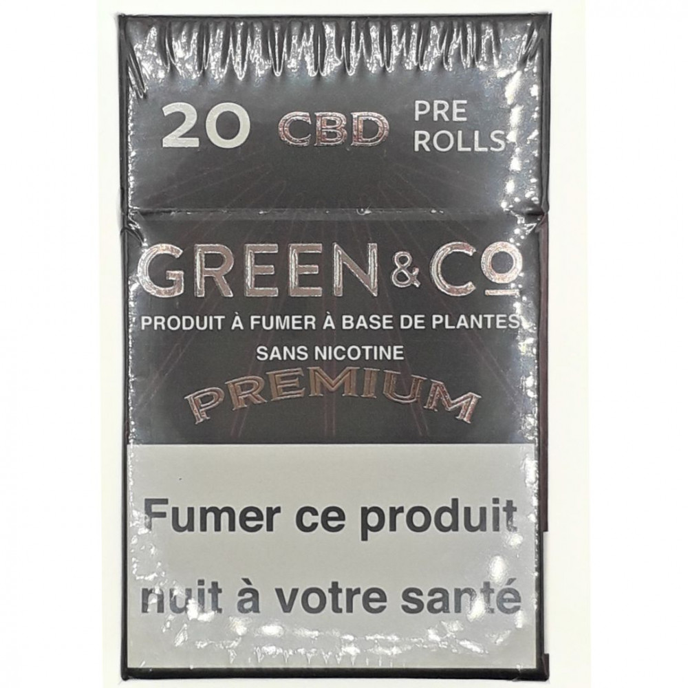 Cigarettes CBD pré-roulées Green & Co Premium